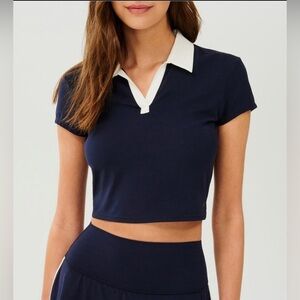 NWT Splits59 Airweight Crop Polo Tee